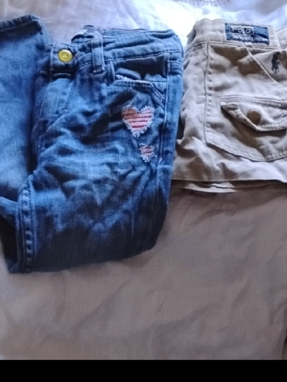 Polo by Ralph Lauren Khaki Cargo Shorts and Blue Denim Jeans - Kids